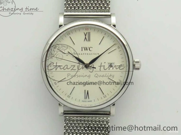 MIROTIME 0414 Portofino Automatic SS MKF 1:1 Best Edition White Dial On SS Mesh Bracelet A2892 V TechFriendly 7205